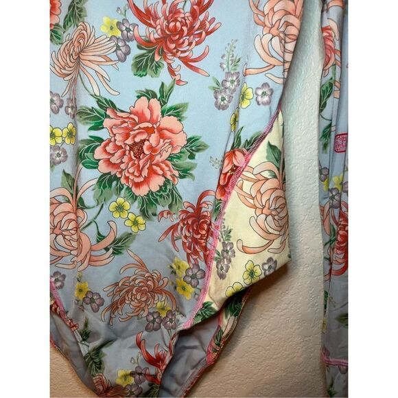 Free People HAH Gloves Off Bodysuit Swimsuit in Kyoto Kimono & French Blue - NWT - Picture 3 of 9